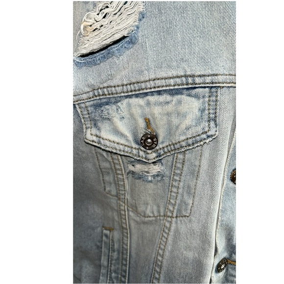 Carmar Denim Jacket w/Flames on Sleeves,”Pink Floyd The Wall”, P2P:23.5”, L:25” - Picture 10 of 14